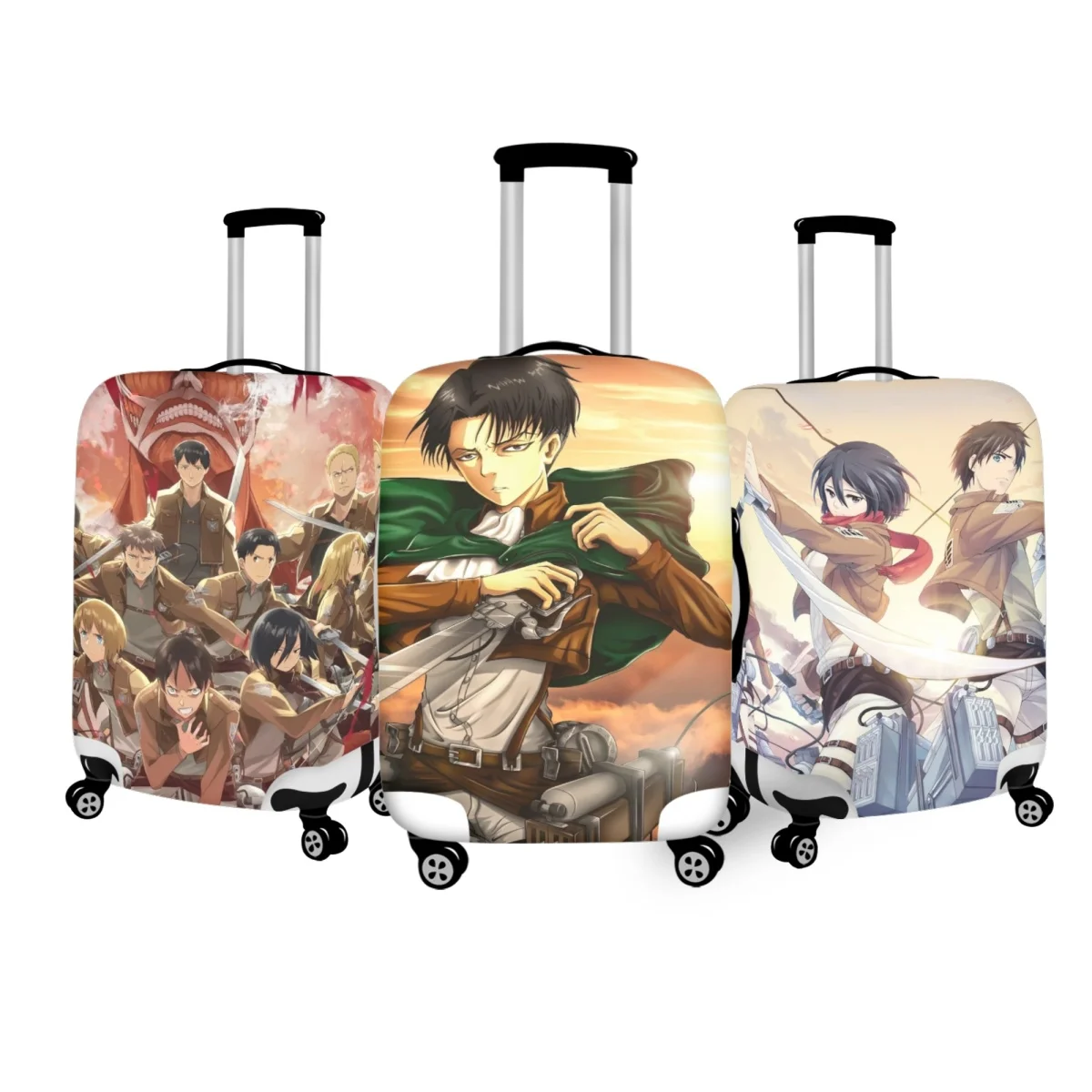 

Twoheartsgirl Anime Attack on Titan Pattern Luggage Cover Stretch Suitcase Covers Protector Zipper Apply to 18''-32" Inch Trolly