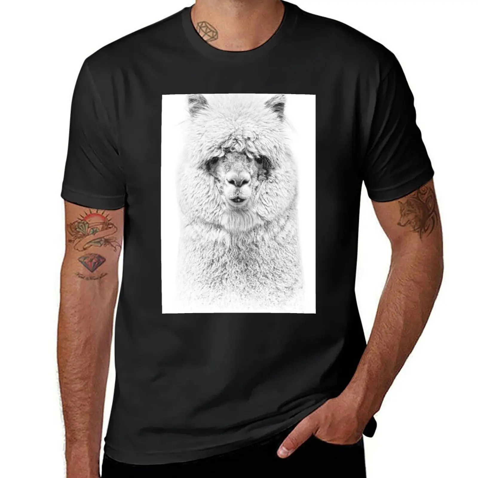 

Alpaca Hairy T-Shirt Blouse shirts graphic tees customs funnys t shirts men