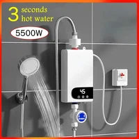 Chauffe-eau instantané 5500W, 220V, électrique Portable, pour salle de bains, douche d'eau chaude et chauffage de cuisine domestique 2