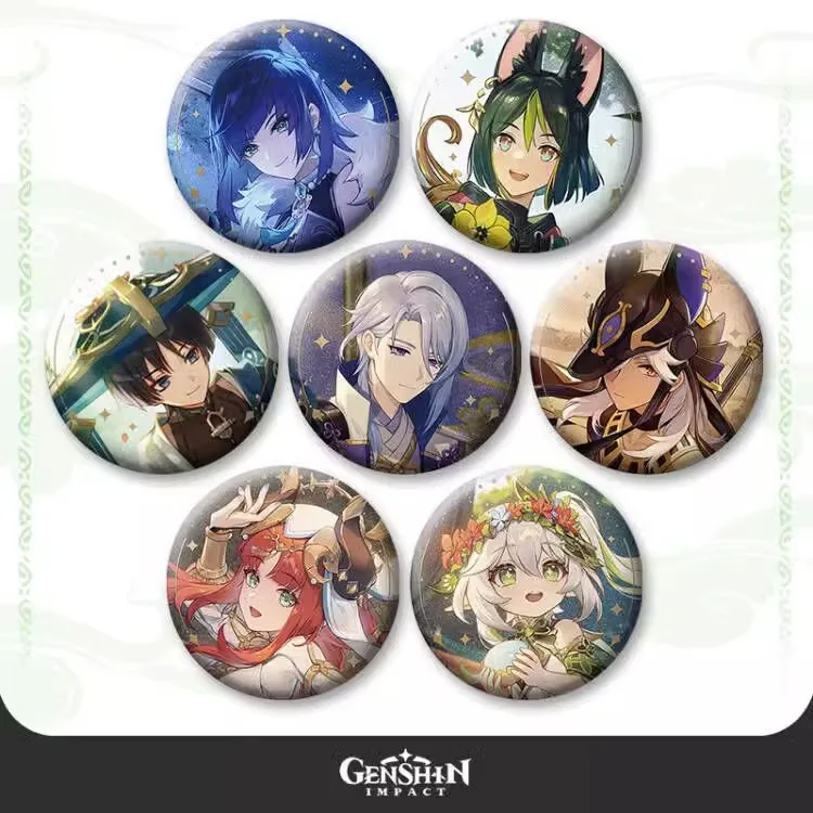 

Anime Genshin Impact Anecdote Series Badge Wanderer Balladeer Nahida Kamisato Ayato Baji Button brooch pin Cosplay Souvenir Gift