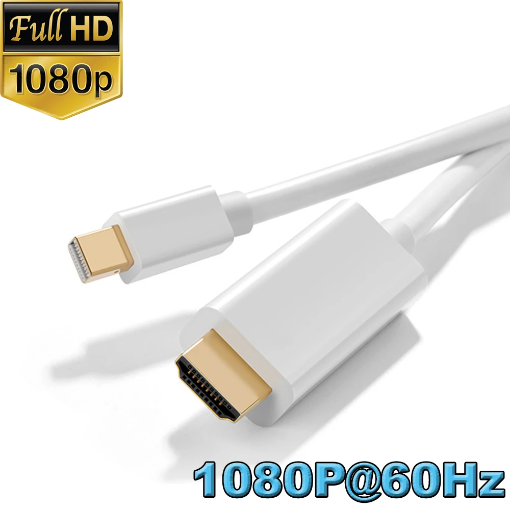 כבל Mini DP של Thunderbolt ל-HDMI 4K/1080P DP Mini DispalyPort לממיר HDMI עבור Apple Macs Surface Pro HDTV