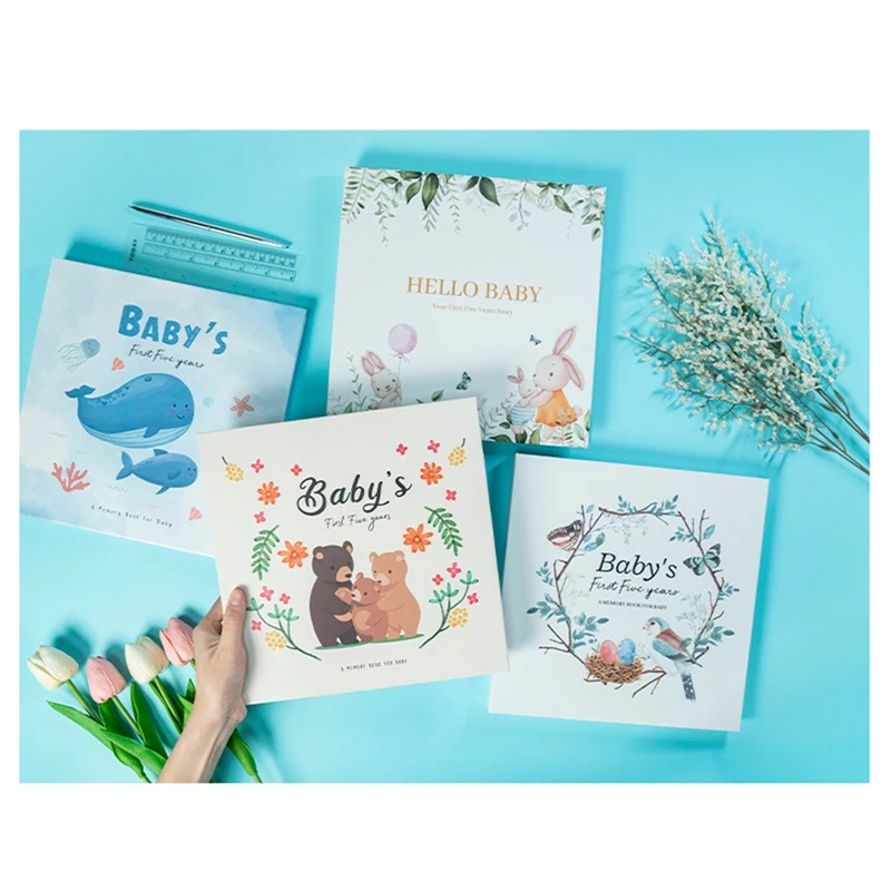 

Baby Memory Book Scrapbook Photo Album Pregnancy Diary Cute Animal Keepsake Record Growth Journal Hand Account Durable