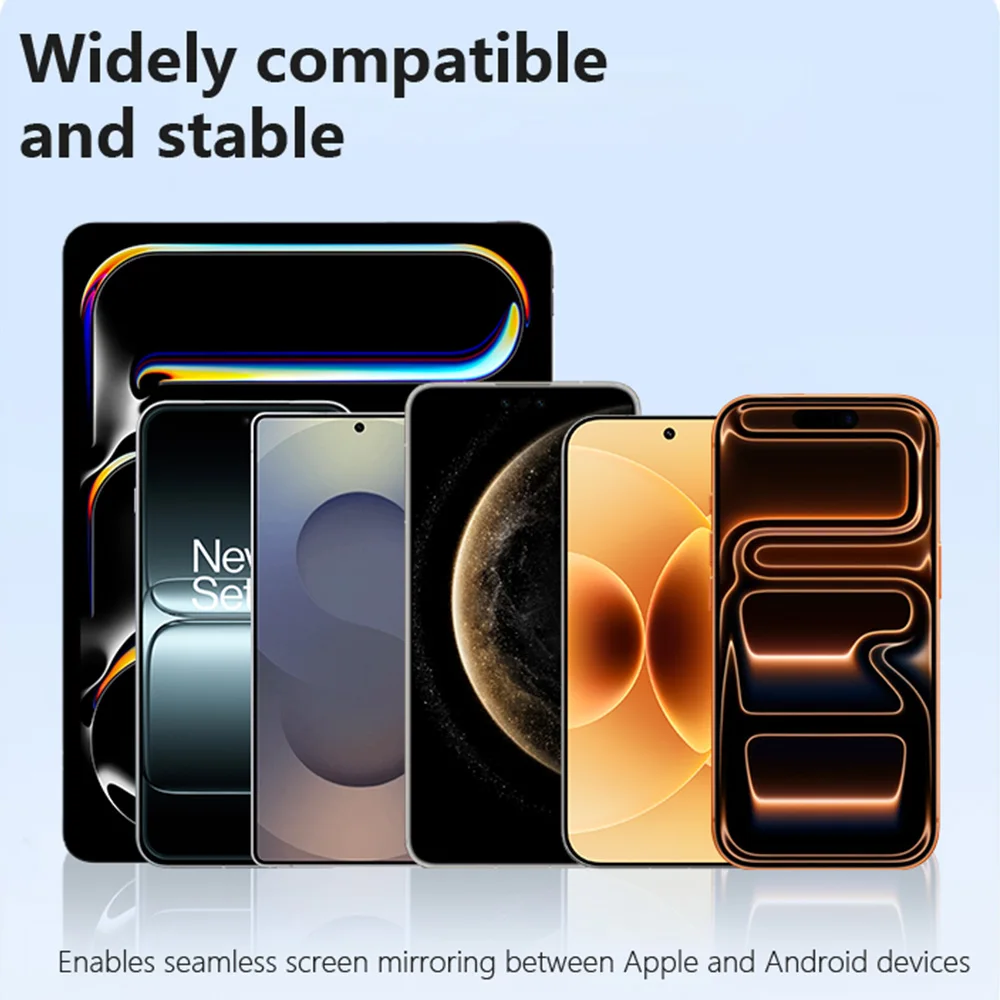 Lightning/Type-C to HDMI Adapter for iPhone iPad Samsung to TV 2K Digital AV HDMI Adapter Cord
