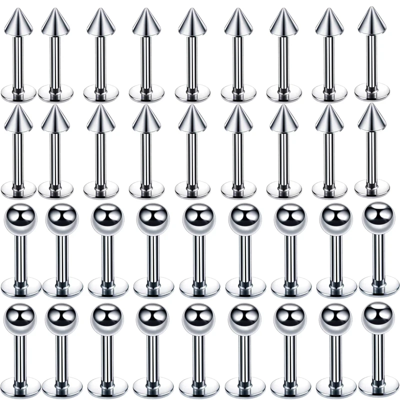 36 Stück Spike Nasenstecker Chirurgenstahl Labret Schmuck Schlangenbisse Lippenpiercing Monroe Lippenringe Ohrstecker für Damen Herren Helix Ohrring