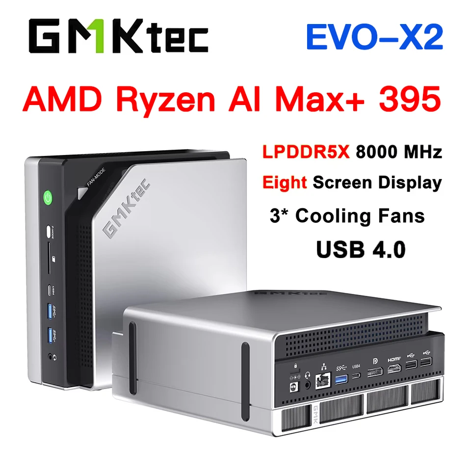 Xai オーダーメイドPC GMKtec EVO-X2 AI Mini PC AMD Ryzen Al Max+ 395 LPDDR5X 64GB/128GB