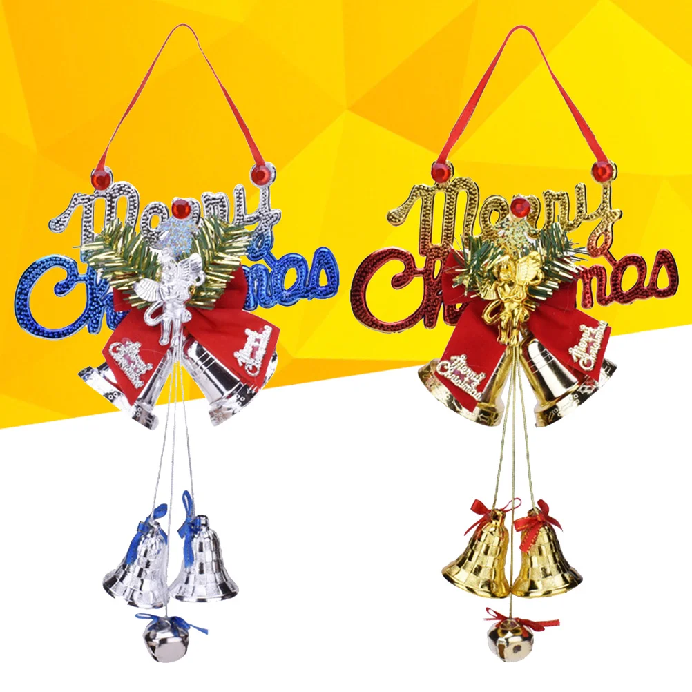

2 Pcs Office Ornaments Christmas Tree Decorations Decorate for Trees Door Hangers Bells