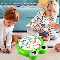 Kids Fishing Toy Electric Musical Rotating Magnetic Fishing Game Simulation Play House Boy Girl Toy Game For 2 Years Children
