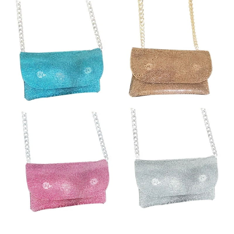 

Women Evening Bag Detachable Chain Wedding Clutch Handbag Elegant Shoulder Bags E74B