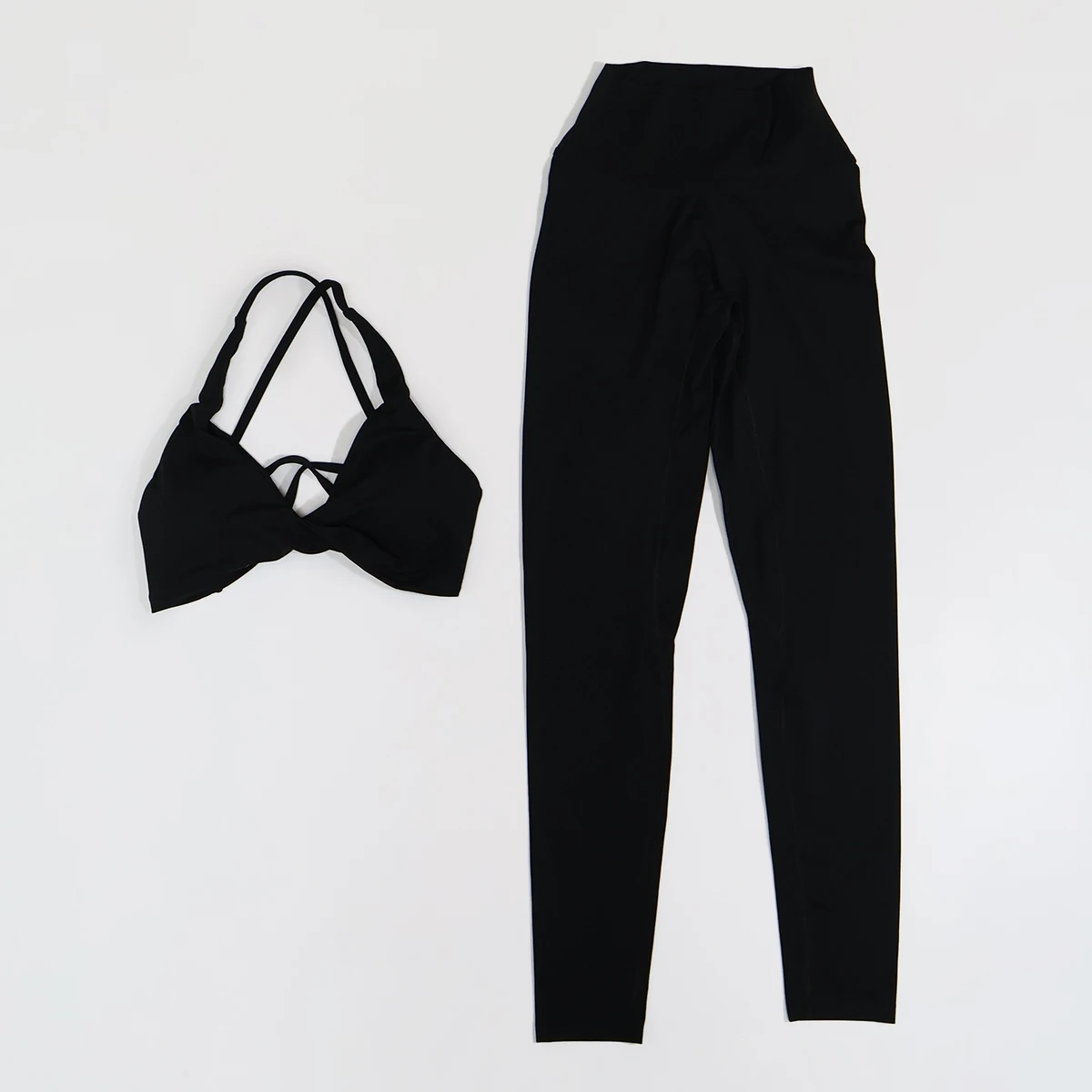 Ctenkevet Summer 2Pcs Women's Quick-Dry Sports Set V-Shaped Bra Sleeveless Yoga Outfit Gym Two-Piece Sportswear for Female