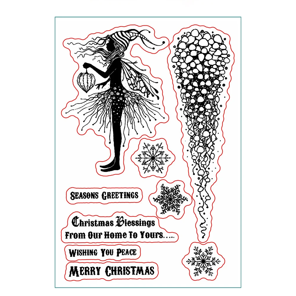 Timbri Trasparenti Per Scrapbooking Natale - Fiocchi Di Neve In Silicone - Fai Da Te Card Making - 4