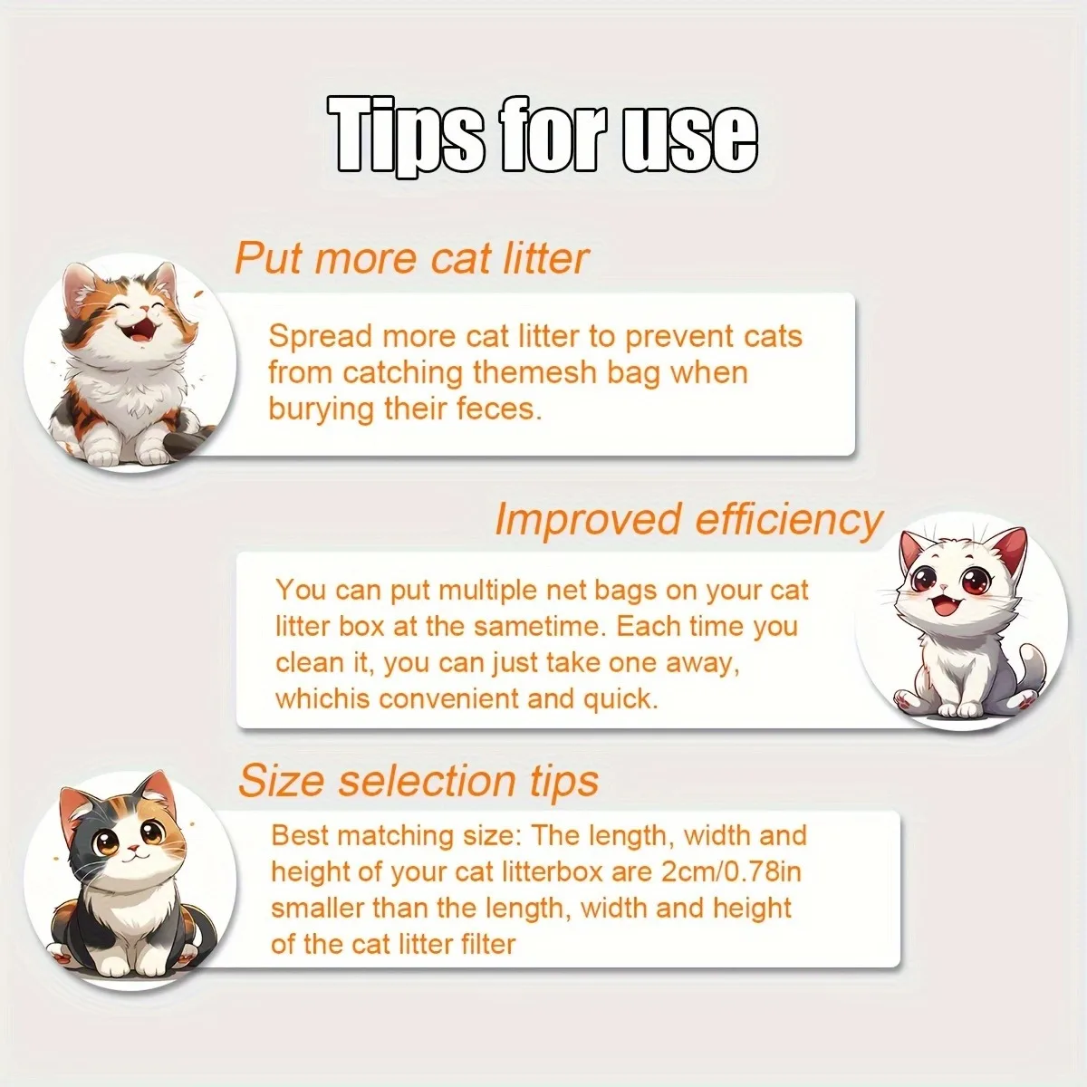 Washable reusable cat litter filter net bags for litter box liners easy-clean pet litter box accessories 5PCS and 10PCS set