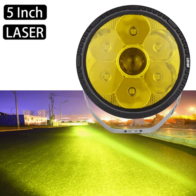 LASER Car Led Spotlights 5" inch 2000M Round Led Driving Spotlight Pod