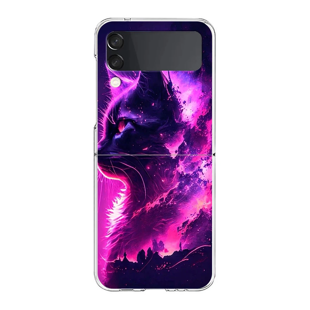Cartoon Katze Hard PC Handy hülle für Samsung Galaxy Z Flip 5 4 3 transparente Abdeckung für Galaxy Z Flip 6 faltbare stoß feste Hüllen – Detail 8