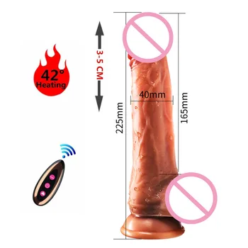 Wireless Dildo Realistic Dildo Vibrator Electric Heating Vibrating Big Huge Penis G Spot Sex Toys for Women, USB Rechargeable 6