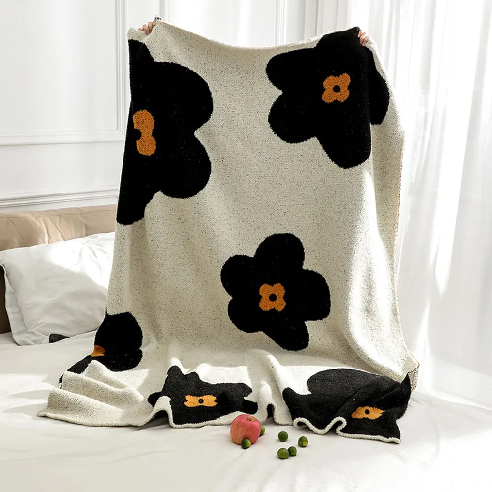 

Цветочное одеяло в стиле Ins, искусственное одеяло, детское вязаное одеяло, домашнее декоративное одеяло для гостиной, Офисная шаль для сна
