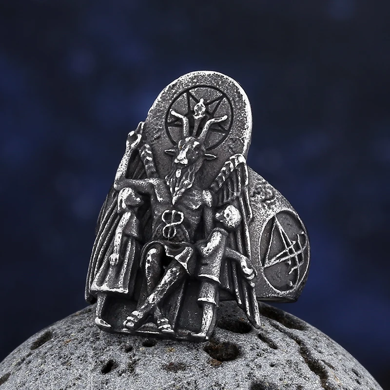 COLLANA PENTAGRAMMA SIGILLO del Baphomet Chiesa di Satana Medaglione