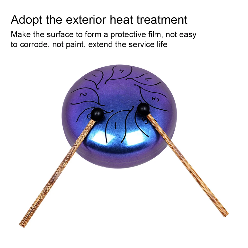 

5 5-дюймовый стальной барабан с язычком портативный с барабанными палочками легкий ударный музыкальный инструмент воздушный барабан