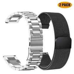 Stainless Steel Magnetic Loop Bracelet Watch Strap for 22mm (Package 3)