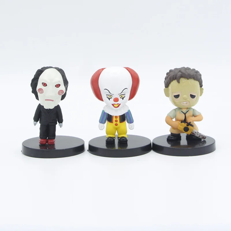 Figuras de acción del Joker Freddy Jason, modelos de PVC, juguetes de decoración, regalos de muñecas, novia de Chucky, Pennywise SAW Friday, 10 unidades por juego