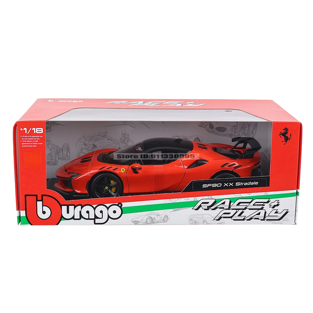 Bburago 1:18 Ferrari SF90 XX Stradale Red/White die-casting