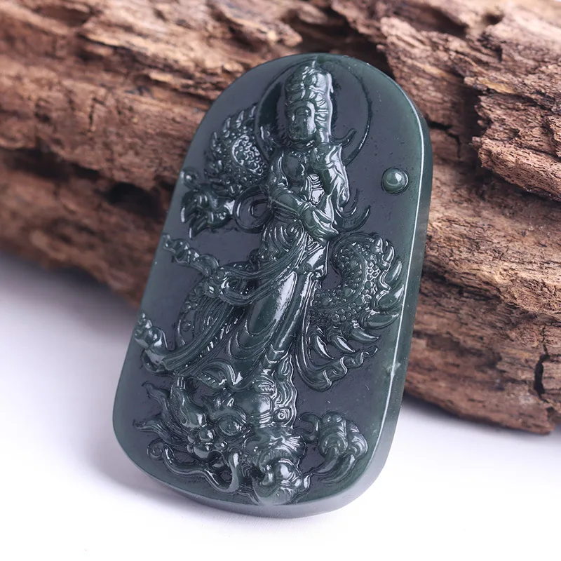 

Hetian Gray Jade Thousand-Hand Pendant Domineering Men Jianglong Guanyin