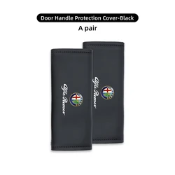 Premium Car Roof Door Handle Anti - slip Protective Cover with Emblem Design (ROMEO - C - S - black - 2PCS)