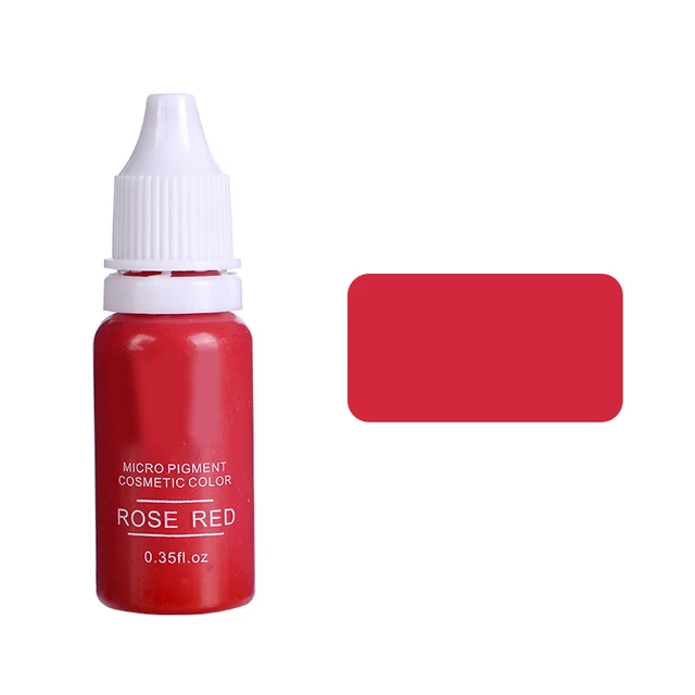 15ml Tattoo Ink Set Permanent Makeup Eyebrow Lips Eye Line Tattoo Color Microblading Pigment for Body Beauty Tattoo Art Supplies Rose Red