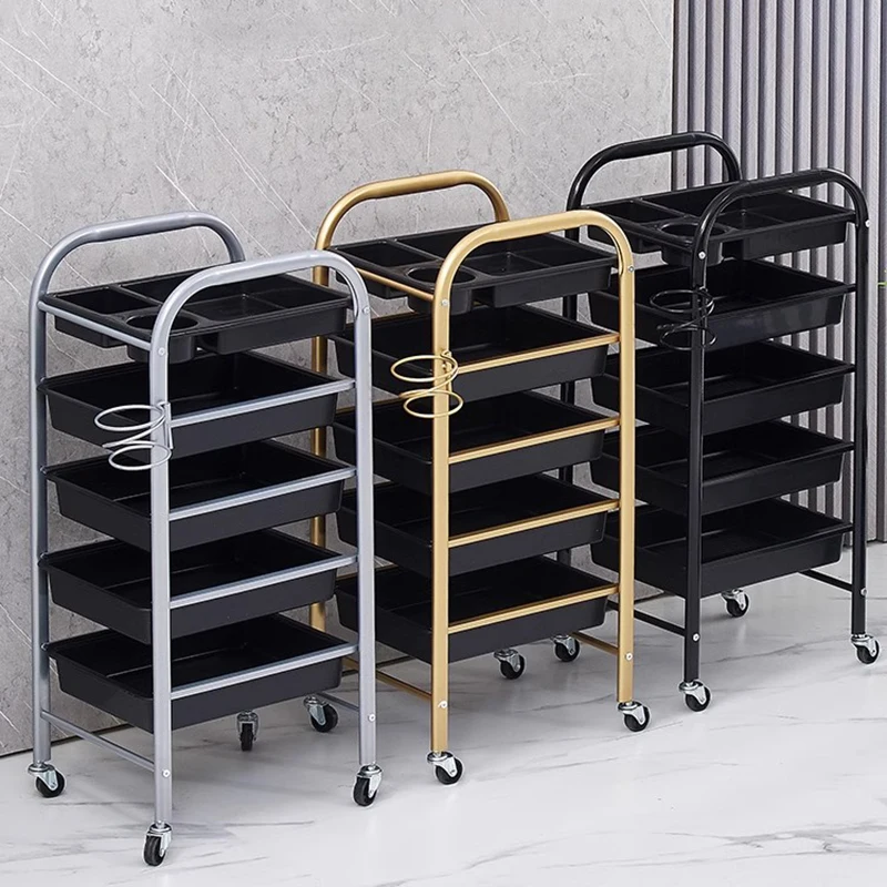 Professional Household Trolley Auxiliary Cart With Wheels for Beauty Salon Furniture Wood Storage Workshop Tool Trolleyscarrelli