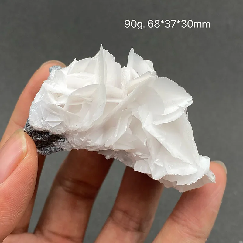 100% natural white flake calcite (fluorescent effect pink) raw stone mineral specimen healing crystal stone gemstone collection