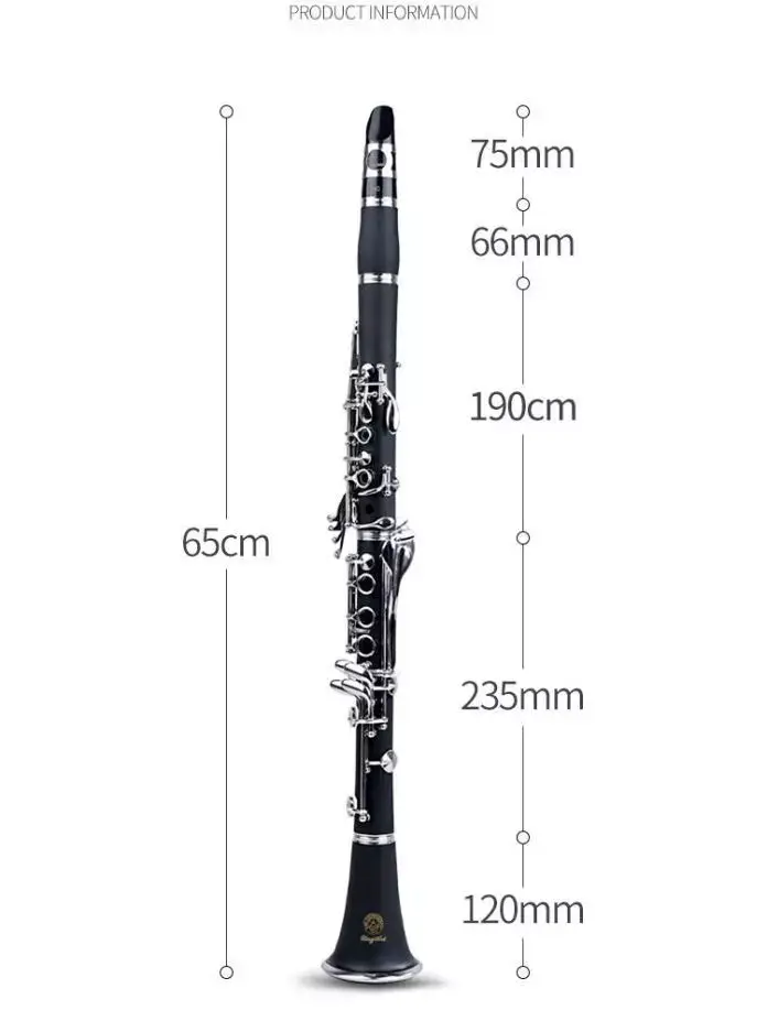 Professional B Flat Bakelite Clarinet with Accessories and Packaging Box