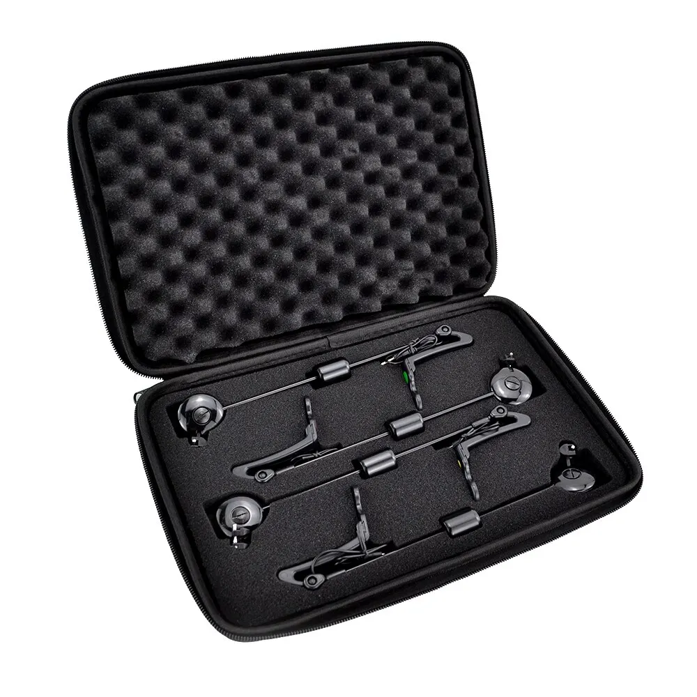 Set 4 indicateurs swingers LED Hirisi pour pêche à la carpe - Drop Off Indicator B2022 4 couleurs avec étui