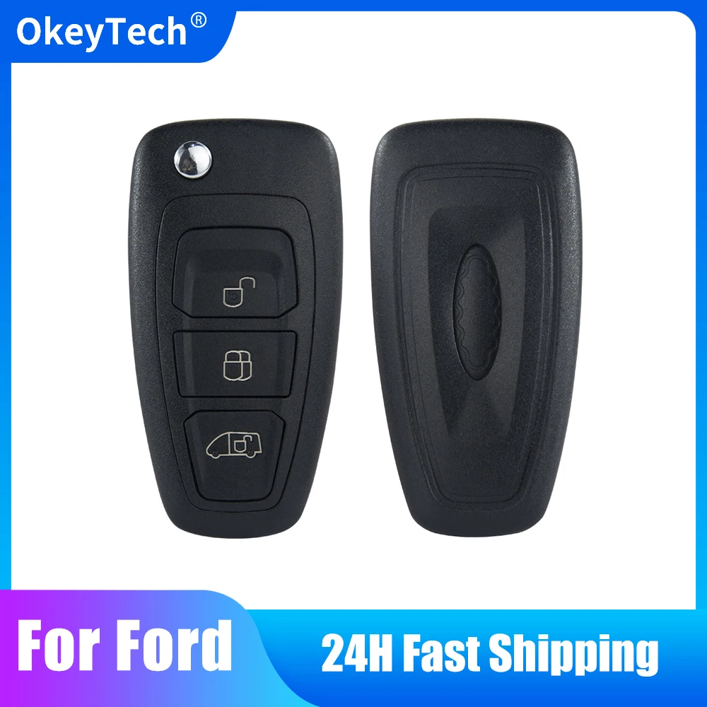 

Okeytech New Style 3 Buttons Flip Folding Remote Control Car Key Shell Case For Ford Focus Mondeo Fiesta 2013 HU101 Uncut Blade
