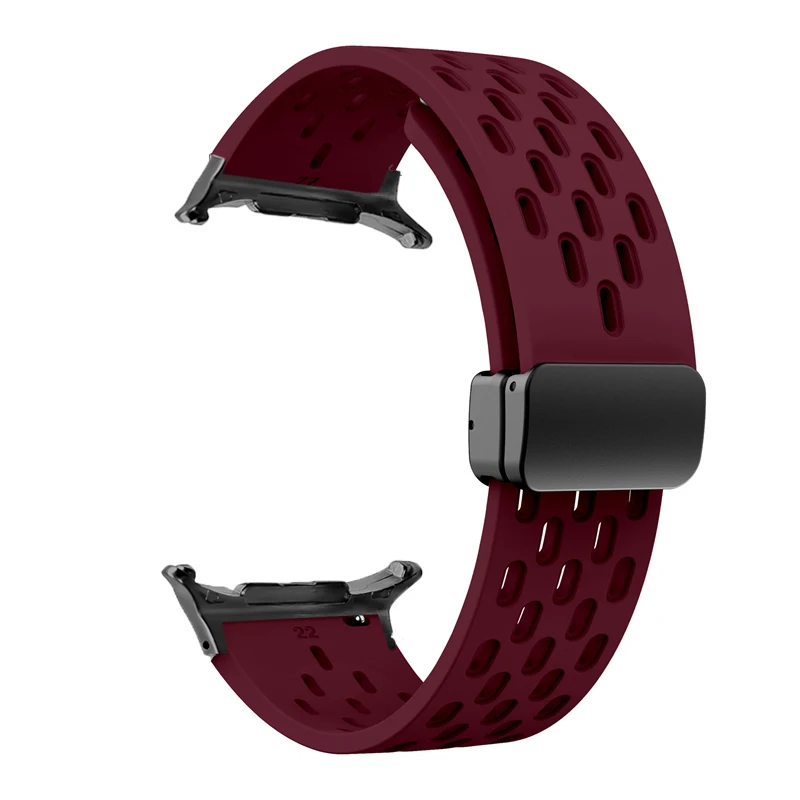 Magnetic Buckle Silicone Watch Strap with No-Gap Design