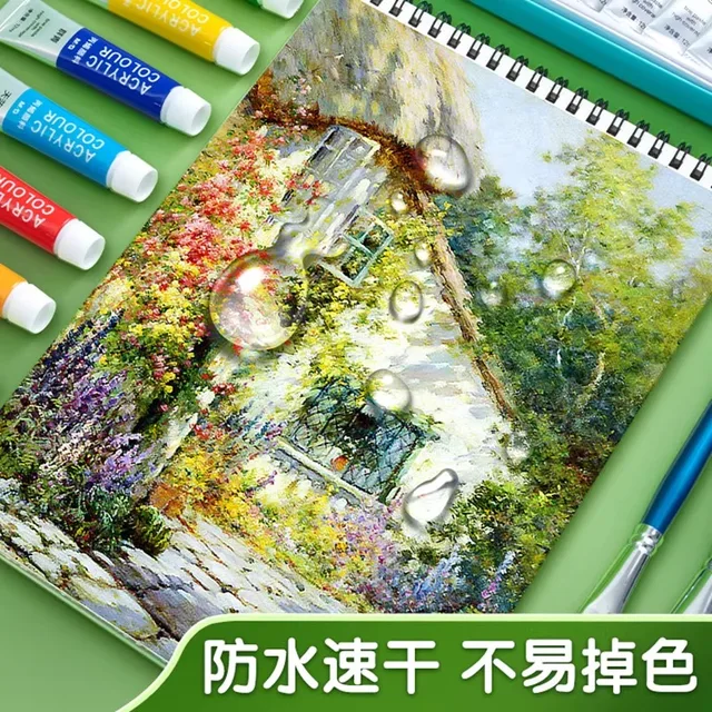 Set di colori acrilici M&G per studenti della scuola materna - Vernice ad acquerello fluido 12/24 colori 5 ml per ramo per una facile pittura 5