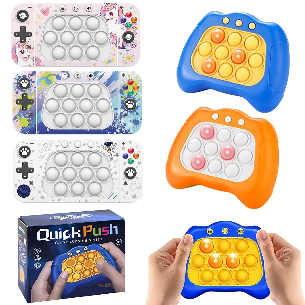 

Pop Push Bubble Game Light Fidget Toy with Sound Up Pro Anti-stress Electronic Quick Push Game for Kid Adult Relieve Stress Gift