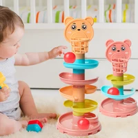Baby Puzzle Kids Fun Track Turn Around 0-3 Years Old Track Rolling Ball Mental Sliding Ball Tower Early Education Assembling Toy 2