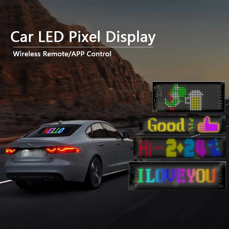 LED 픽셀 디스플레이 앱 제어 프로그래밍 가능 화면, DIY 텍스트 패턴 애니메이션 자동차 상점, 홈 침실 게임방 패널 장식