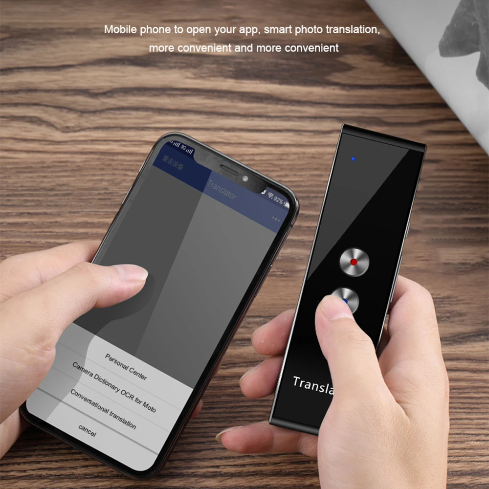 T8 Smart Voice Translators Mini Portable 44 Languages Real Time Voice Interpreters Intelligent Translator Wireless Travelling