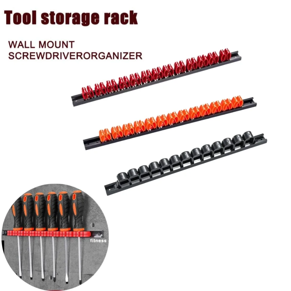 Tool organizer plastic wrench screwdriver organizer rail rack storage hand tool holder plastic rail wrench display hanger with clips