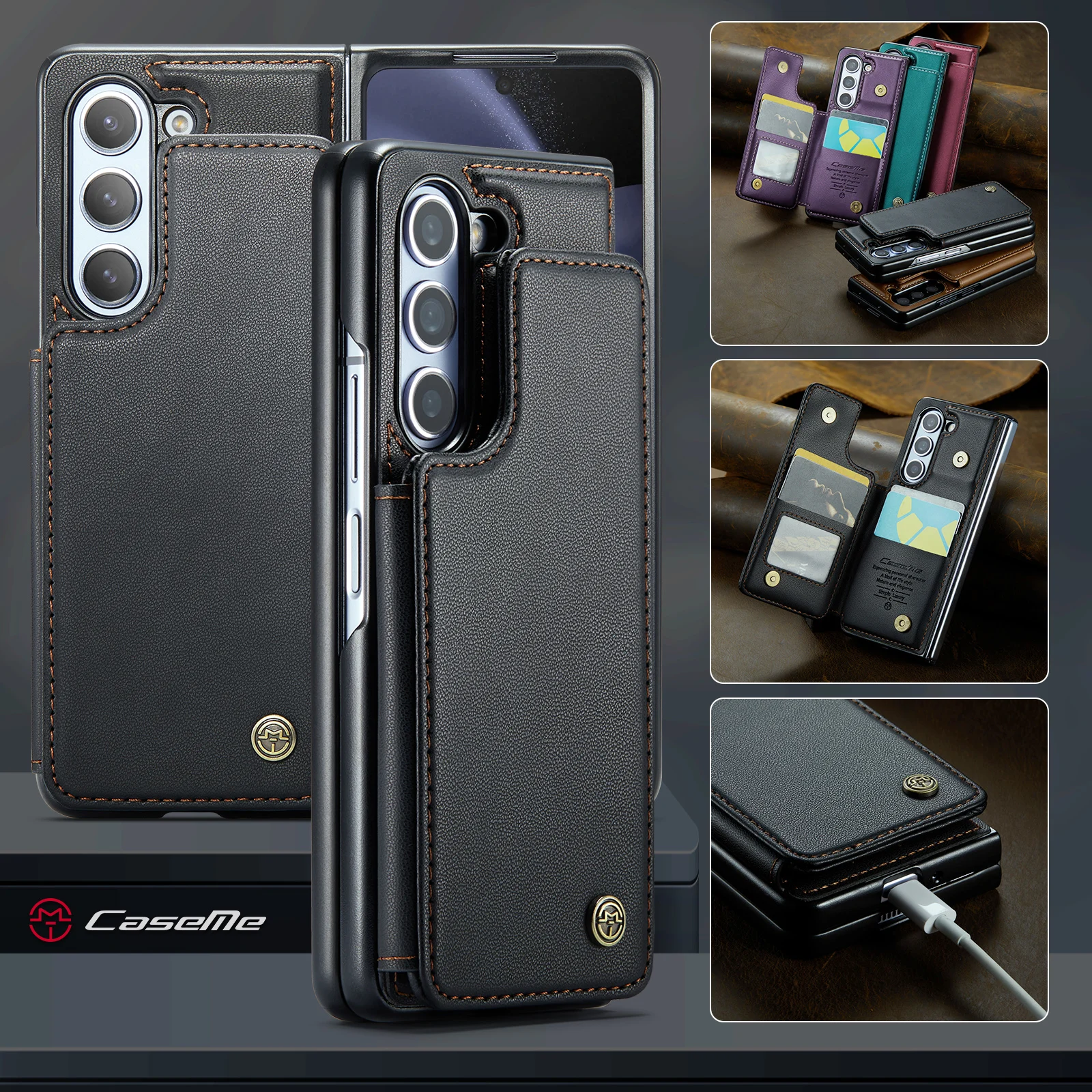 

Карманный Кошелек для карт, функциональный чехол для Samsung Galaxy Z Fold5, складной 5, 3, складной 4, складной D3, складной 4, аксессуары для телефонов, защитный чехол