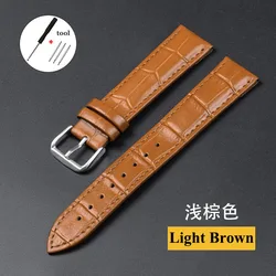 Premium Cowhide Leather Universal Watch Strap for Men and Women - Multiple Sizes Available (Light brown)