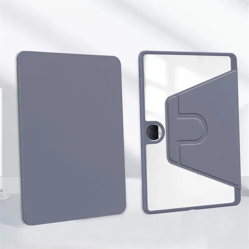 360 Rotating Acrylic Tablet Cover with Pencil Holder, Fits 11.35 Inch Tablets