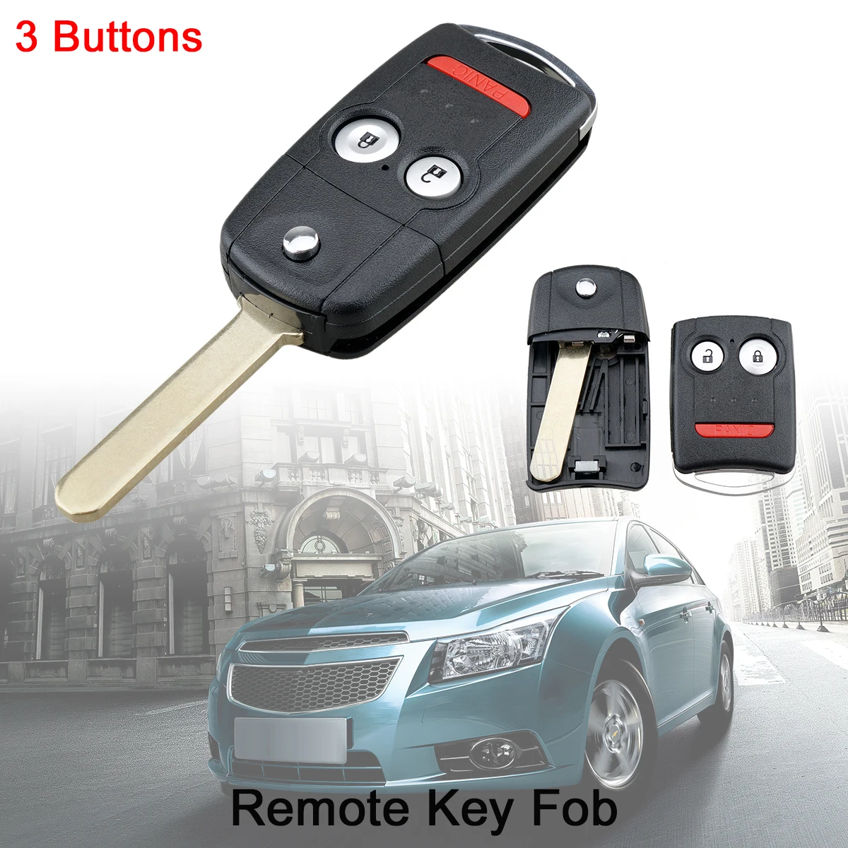 2 + 1 Buttons Car Key Fob Case Shell Replacement Cover with HON66 Blade Fit for Honda Civic Accord Jazz 3 1 buttons remote flip car key fob shell case cover for honda accord acura tl tsx mdx rdx zdx 2007 2008 2009 with uncut blade