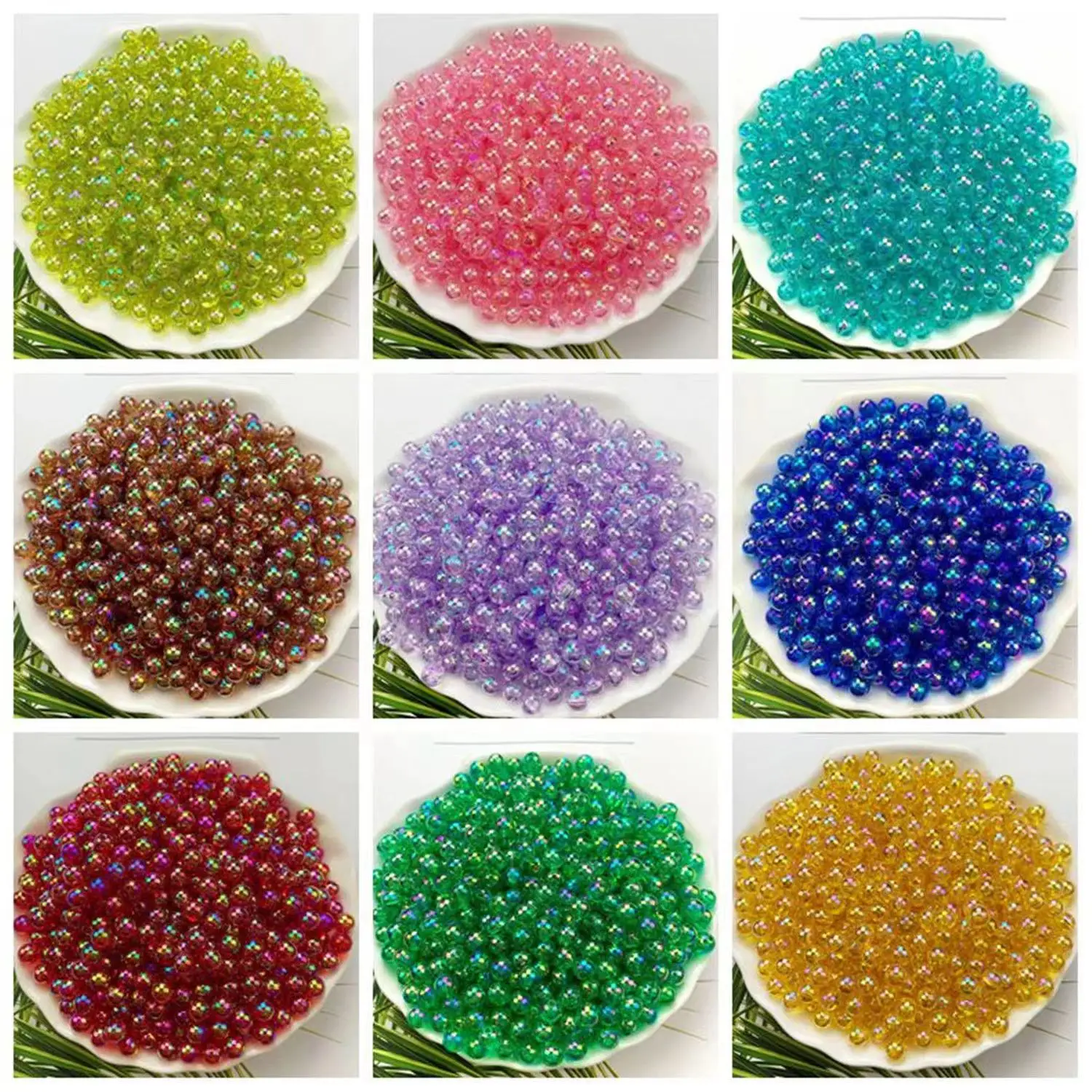 

500g 3/4/5/6/8/10MM Wholesale AB Color Round Acrylic Beads Straight Hole Transparent For Jewelry Making DIY Bracelet