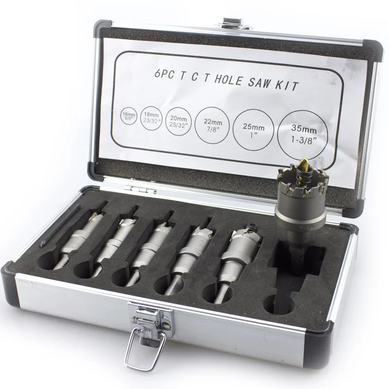 

16-53mm TCT Hole Saw Drill Bit sets Alloy Carbide Cobalt Steel Cutter Stainless Steel Plate Iron Metal