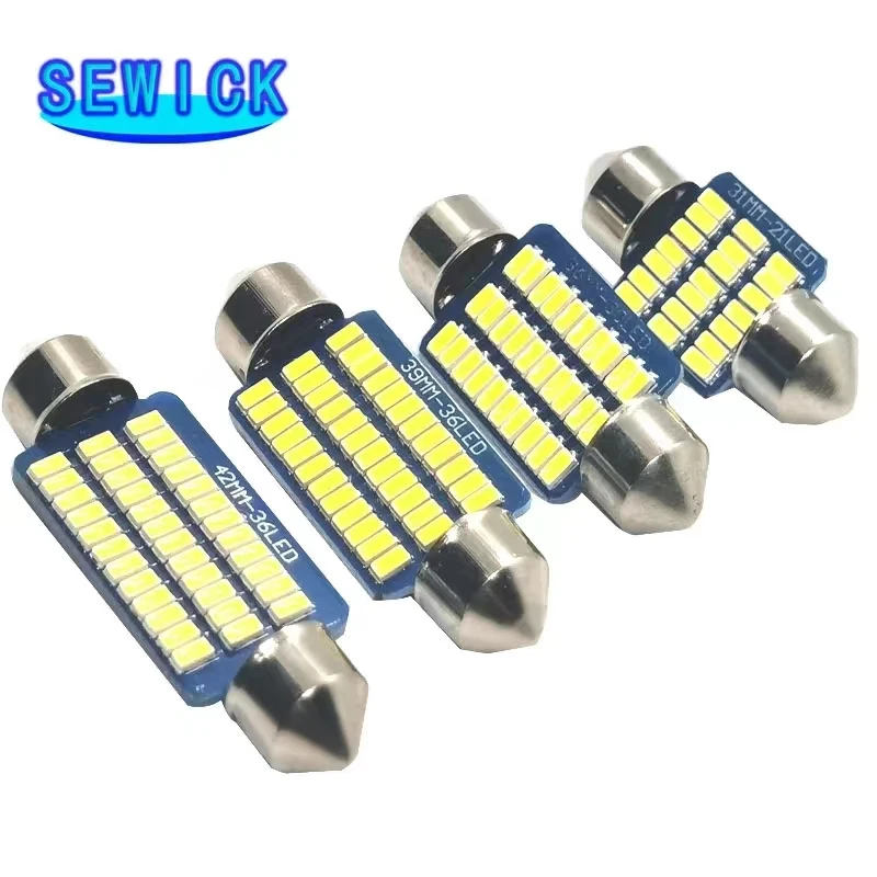 100pcs  ڵ LED ׸   4000K   C5W C10W 31mm 36mm 39mm 41mm ڵ  õ   12V
