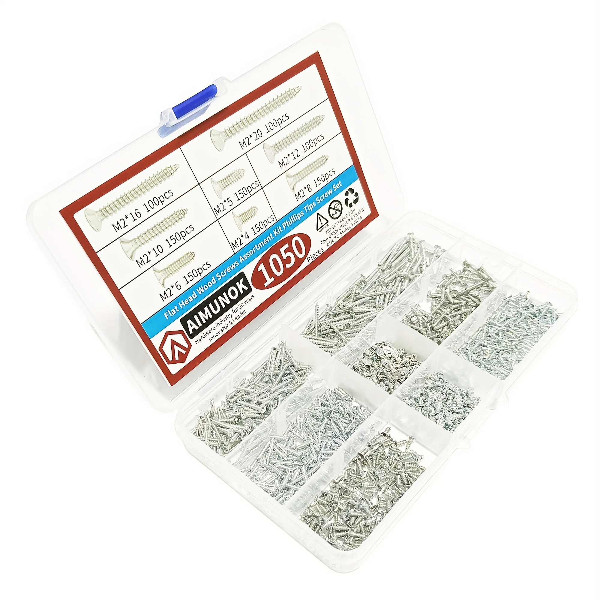 1050 Viti M2 Per Legno E Cartongesso - Set Mix Misure Con Testa A Croce - Foto 2