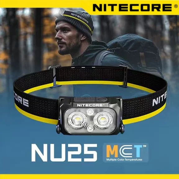 Original NITECORE NU25 MCT Headlamp 400 lumens head light Red/White/High color outdoor Waterproof Flashlight