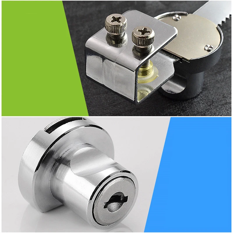 1Pcs Zinc alloy Serrated lock Master key for Glass Sliding Cabinet Door Display Cabinet anti-theft Lock Sawtooth Lock
