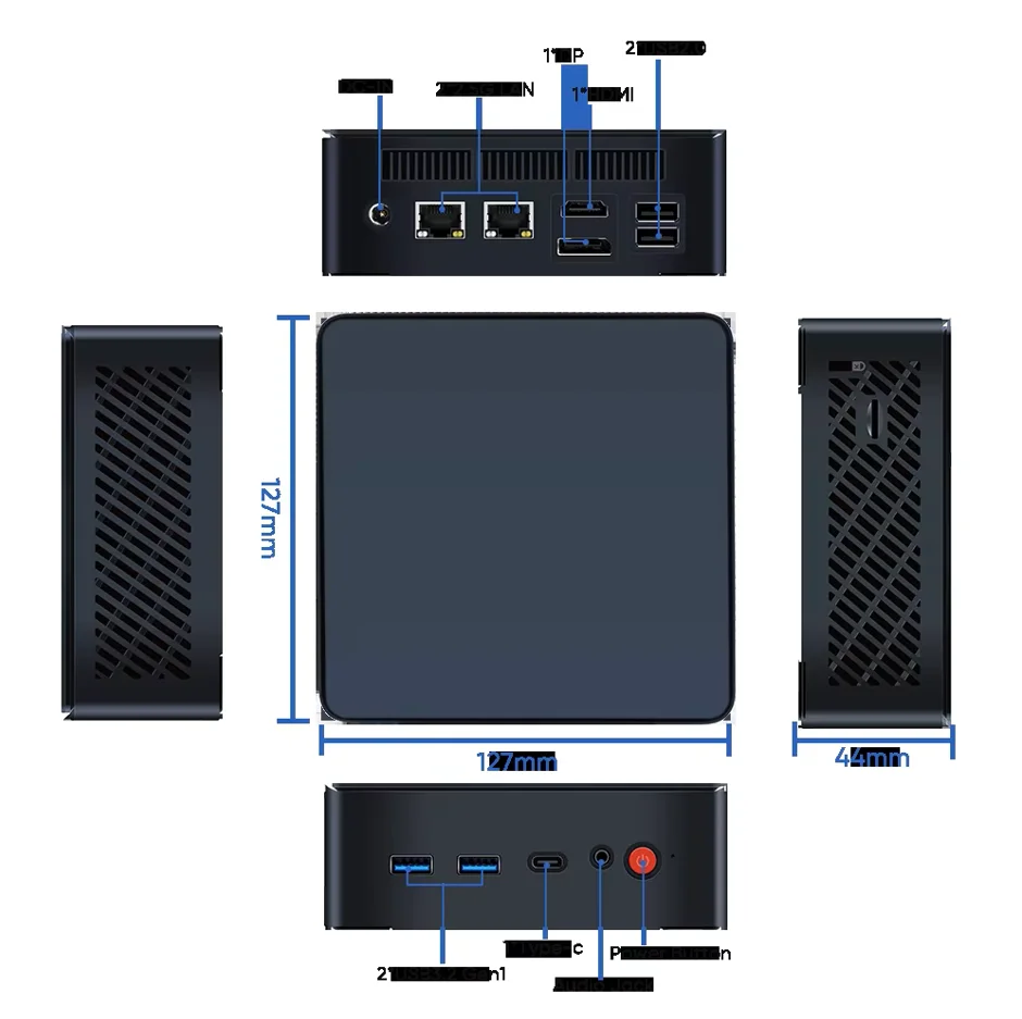 탑톤 미니 PC 방화벽 오피스 인텔 N150 2*2.5G LAN i226 DDR5 4800MHz 2*M.2 NVMe SSD 슬롯 미니 컴퓨터 NAS NUC 윈도우 11 WiFi